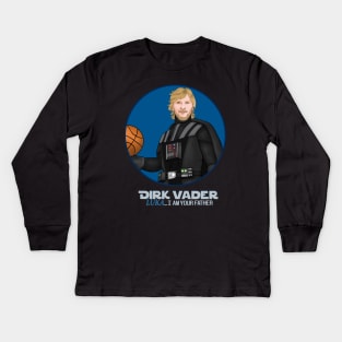 Dallas Mavericks (Mavs) Dirk Nowitzki + Luka Doncic, I am Your Father, Basketball, Dirk, Luka Kids Long Sleeve T-Shirt